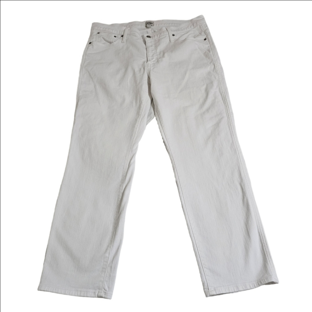 J.Crew Denim Vintage Straight White Jeans Reimagined Stretch Womens Size 33